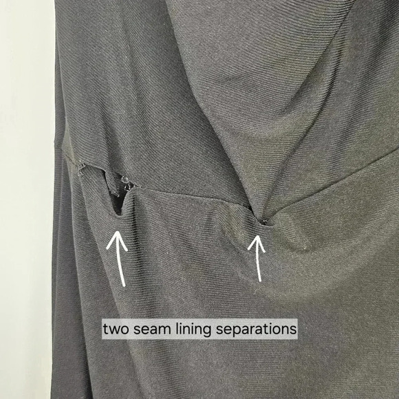 Lauren Ralph Lauren One Shoulder Black Cream Striped Side Ruched Sheath Dress 12 - Picture 6 of 9